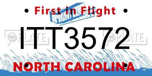 ITT3572 North Carolina License Plate