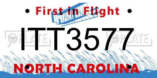 ITT3577 North Carolina License Plate