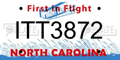 ITT3872 North Carolina License Plate