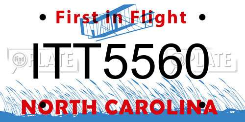 ITT5560 North Carolina License Plate
