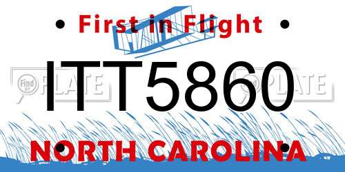 ITT5860 North Carolina License Plate