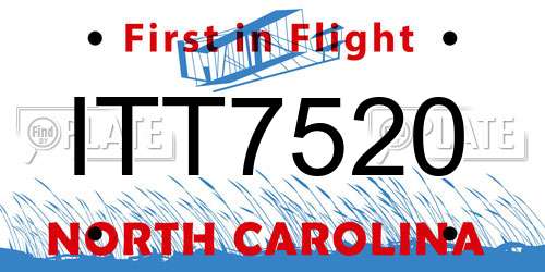 ITT7520 North Carolina License Plate
