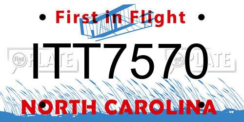 ITT7570 North Carolina License Plate