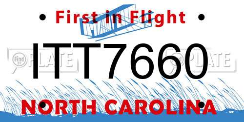 ITT7660 North Carolina License Plate