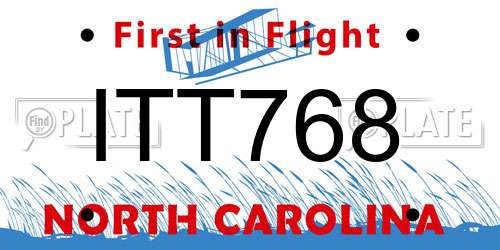 ITT768 North Carolina License Plate