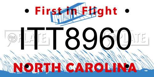 ITT8960 North Carolina License Plate