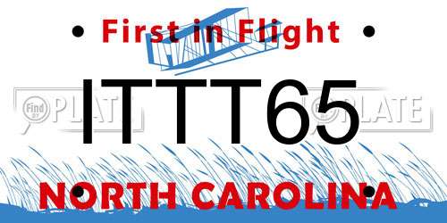ITTT65 North Carolina License Plate