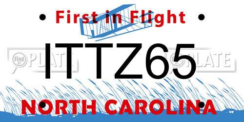 ITTZ65 North Carolina License Plate