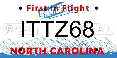 ITTZ68 North Carolina License Plate