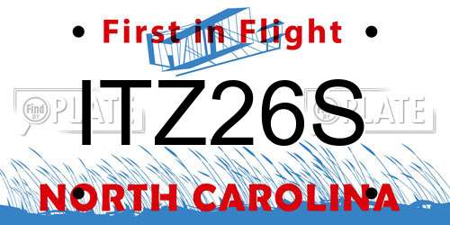 ITZ26S North Carolina License Plate