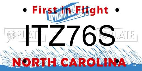 ITZ76S North Carolina License Plate