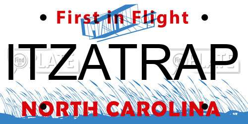 ITZATRAP North Carolina License Plate
