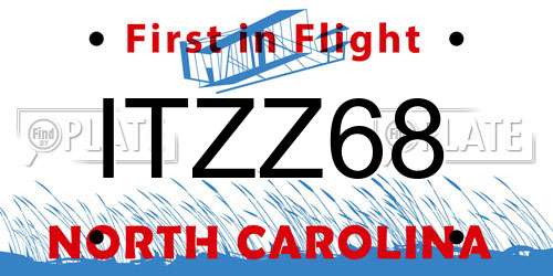 ITZZ68 North Carolina License Plate