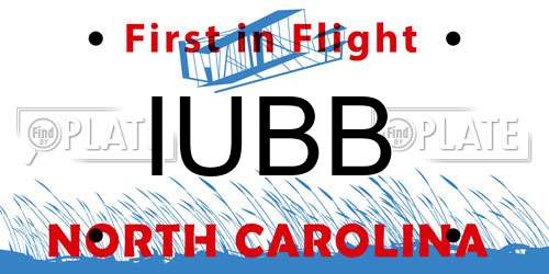 IUBB North Carolina License Plate