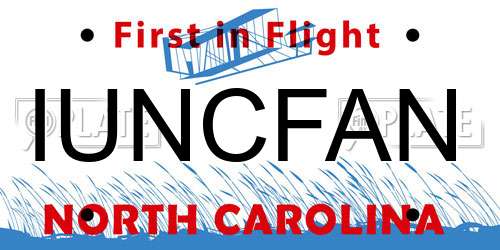 IUNCFAN North Carolina License Plate