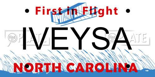 IVEYSA North Carolina License Plate