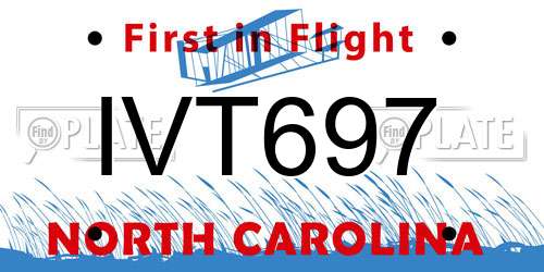 IVT697 North Carolina License Plate