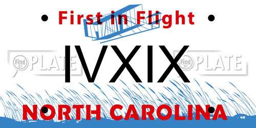 IVXIX North Carolina License Plate