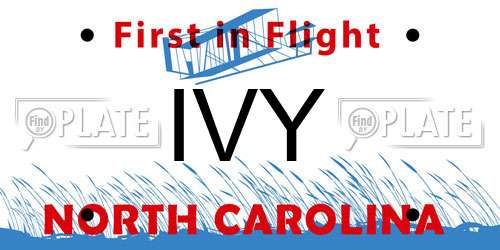 IVY North Carolina License Plate