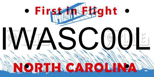 IWASC00L North Carolina License Plate