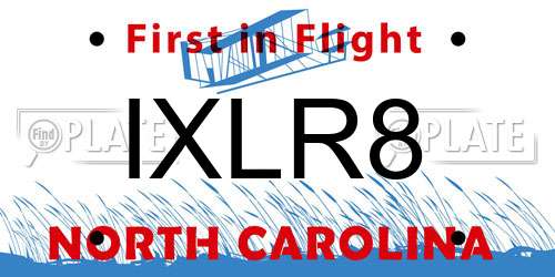 IXLR8 North Carolina License Plate