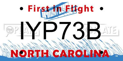 IYP73B North Carolina License Plate