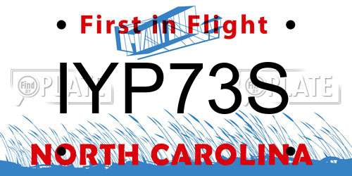 IYP73S North Carolina License Plate