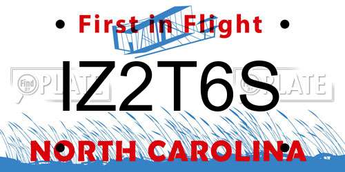 IZ2T6S North Carolina License Plate