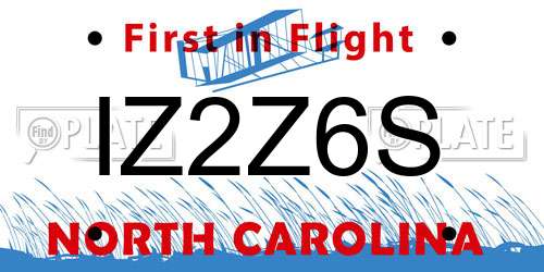 IZ2Z6S North Carolina License Plate