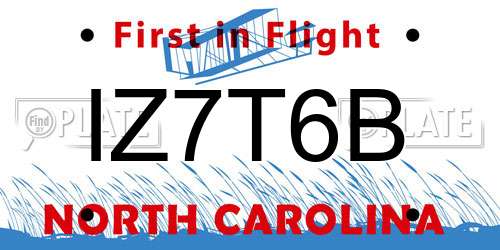 IZ7T6B North Carolina License Plate