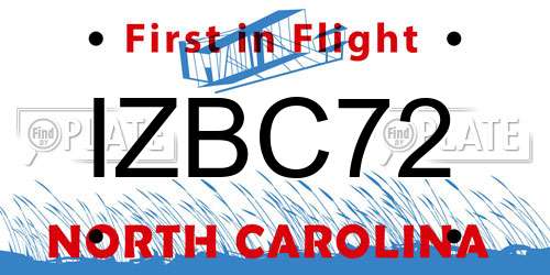 IZBC72 North Carolina License Plate