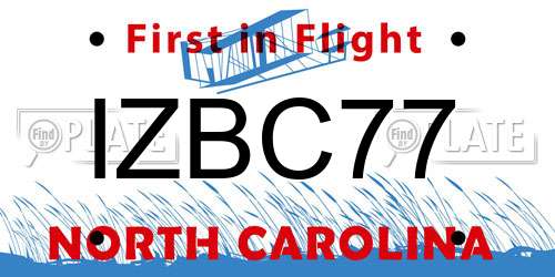 IZBC77 North Carolina License Plate