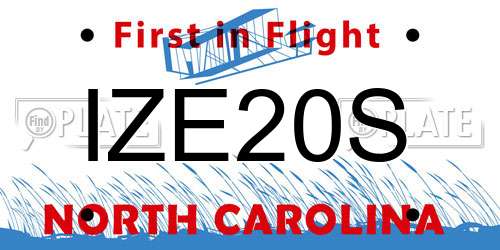 IZE20S North Carolina License Plate
