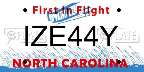 IZE44Y North Carolina License Plate