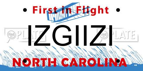 IZGIIZI North Carolina License Plate