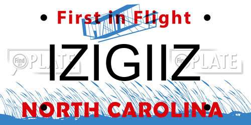 IZIGIIZ North Carolina License Plate