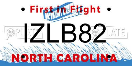 IZLB82 North Carolina License Plate