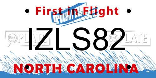 IZLS82 North Carolina License Plate