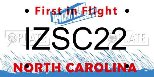 IZSC22 North Carolina License Plate