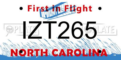 IZT265 North Carolina License Plate