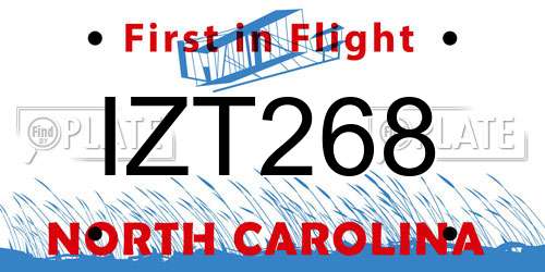 IZT268 North Carolina License Plate