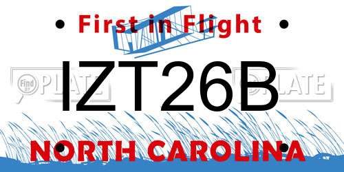 IZT26B North Carolina License Plate