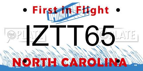 IZTT65 North Carolina License Plate