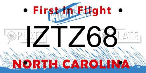 IZTZ68 North Carolina License Plate