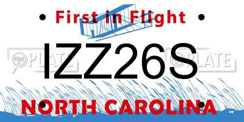 IZZ26S North Carolina License Plate