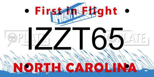 IZZT65 North Carolina License Plate
