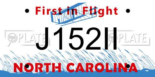 J152II North Carolina License Plate