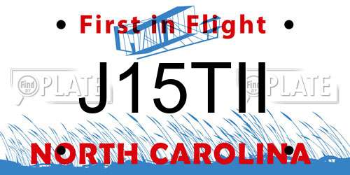 J15TII North Carolina License Plate