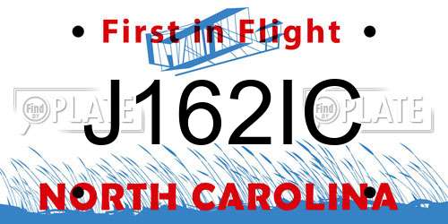 J162IC North Carolina License Plate
