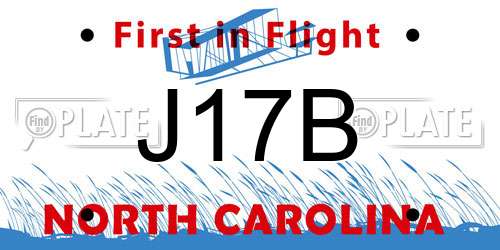 J17B North Carolina License Plate